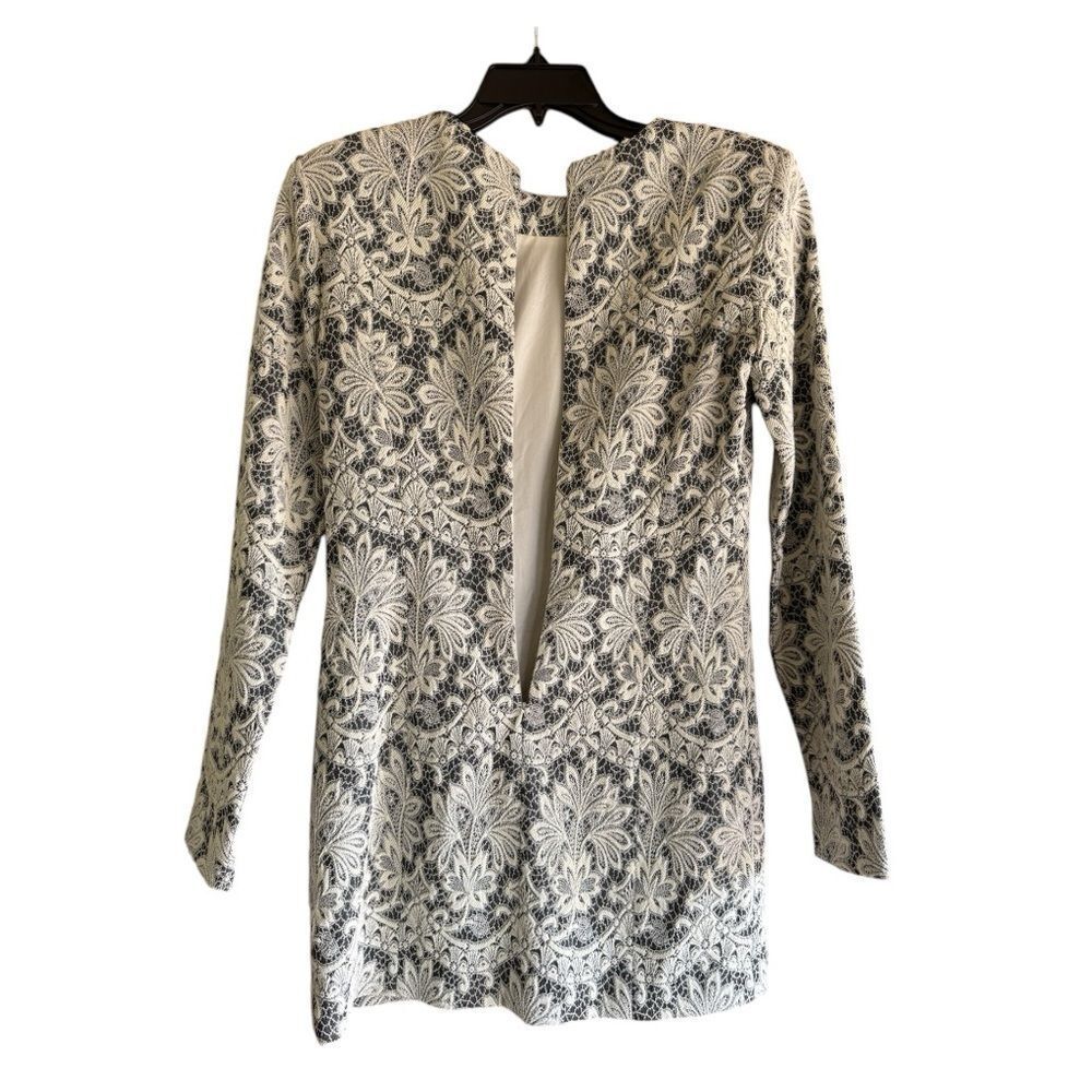 Plein Sud Brocade Mini Dress NWT FR42 US10 Black Gray White Made in Italy - Picture 3 of 13